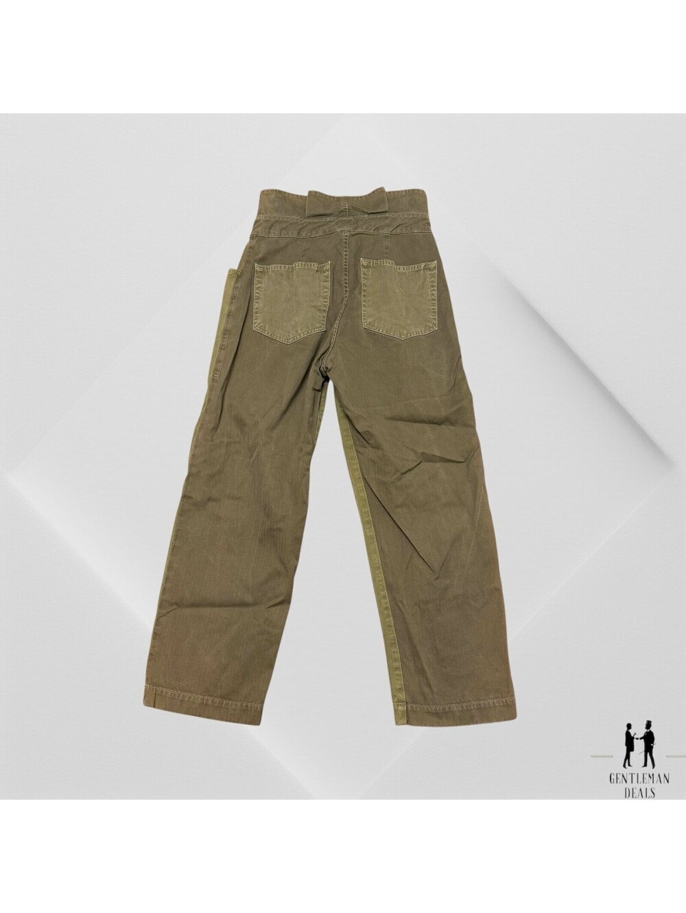 Jean Atelier Sahara Jose Brown Green Belted Military Denim Jeans Cotton 26x26